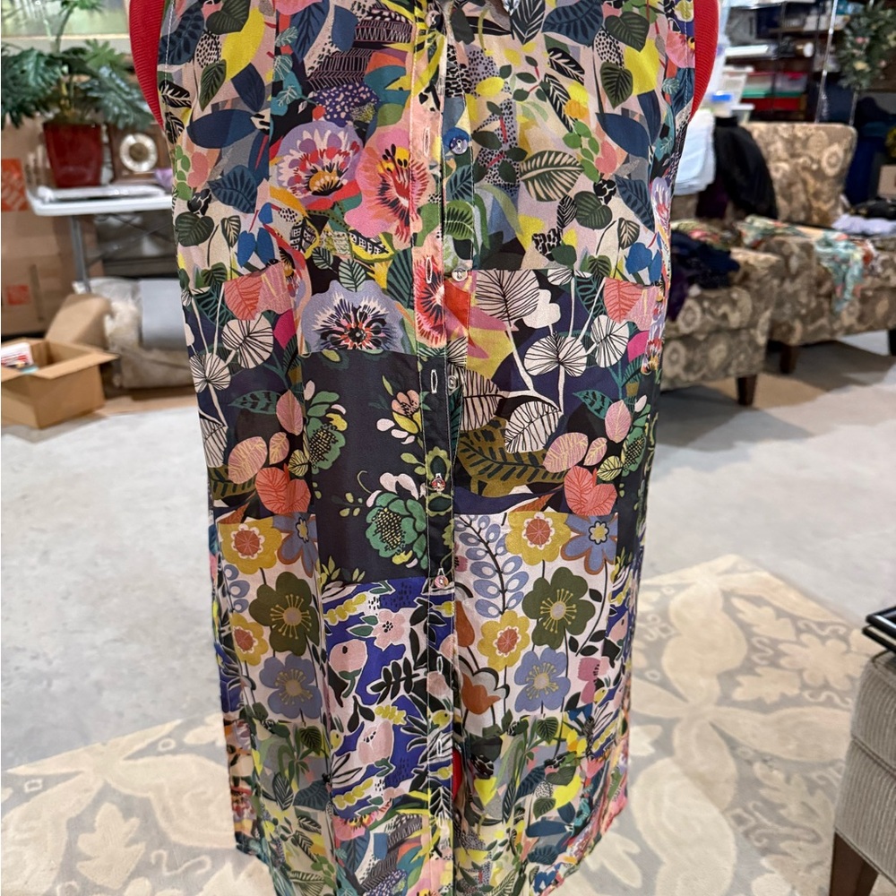 Johnny Was Multicolor Floral Silk shirt